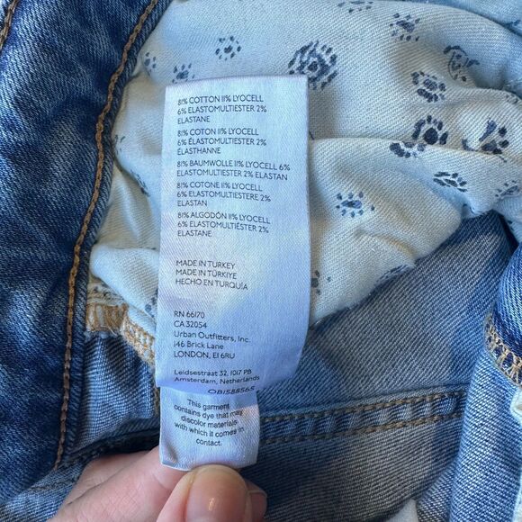 Pilcro High Rise Straight Leg Jeans Blue Denim Stretch Size 32 Anthropologie - Picture 12 of 13